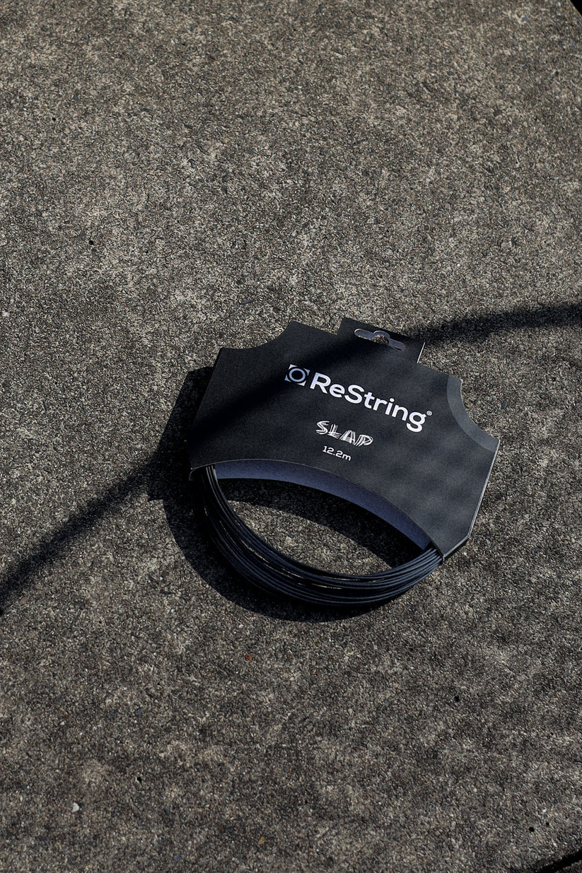 Tennis Strings by ReString Slap Black 17 1.23 Hexagonal Polyester - Set ...