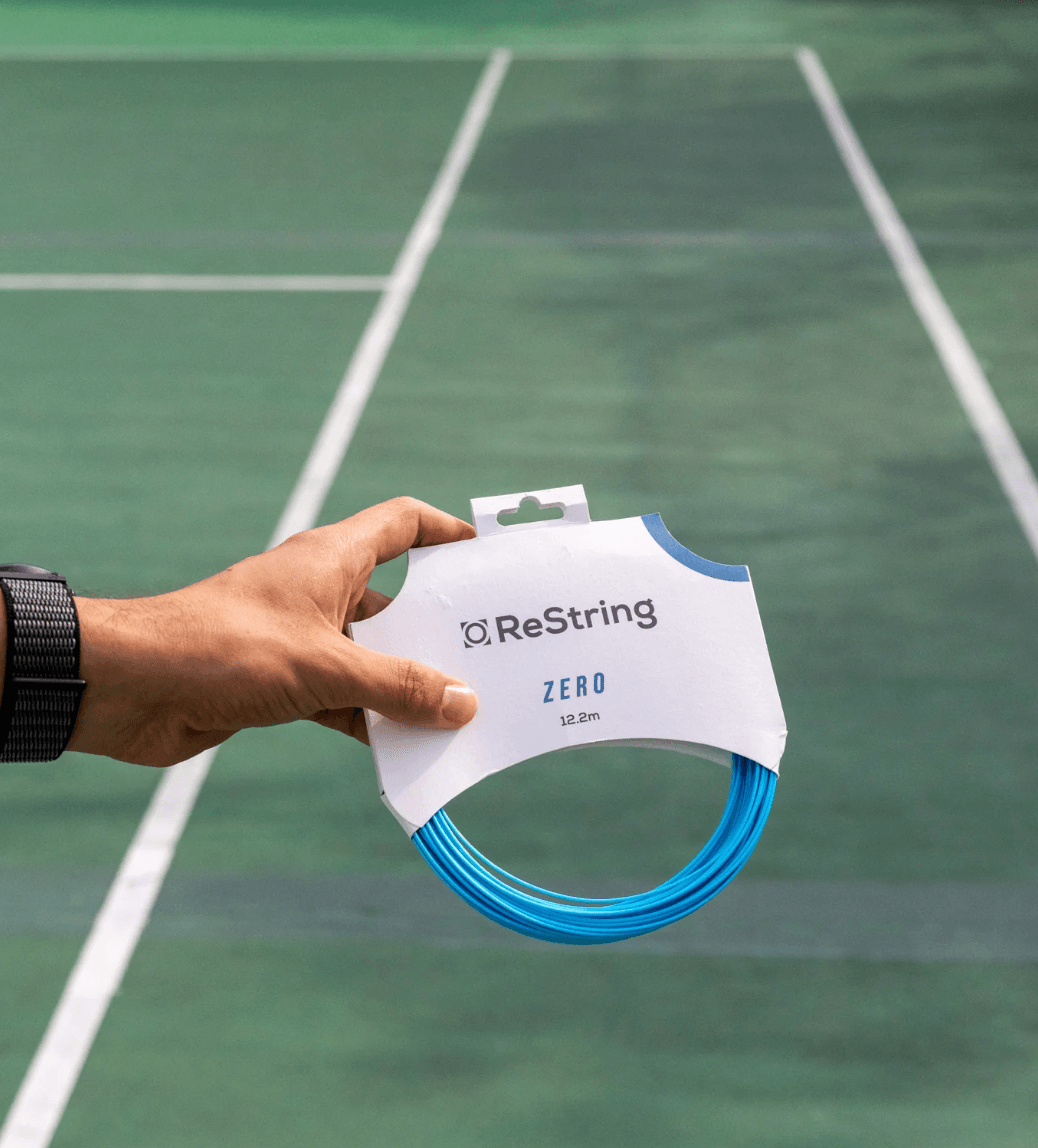 Restring Zero set in blue tennis strings with good snapback suitable for tennis players similar to solinco hyper g and babolat rpm blast. Available to buy in Australia and New Zealand via The Tennis Store