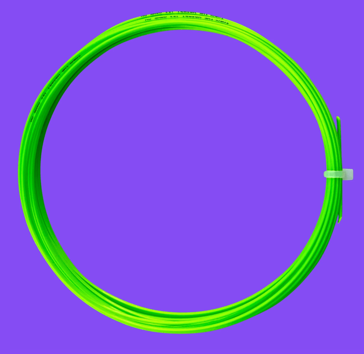 tennis strings by toroline wasabi green on a purple background