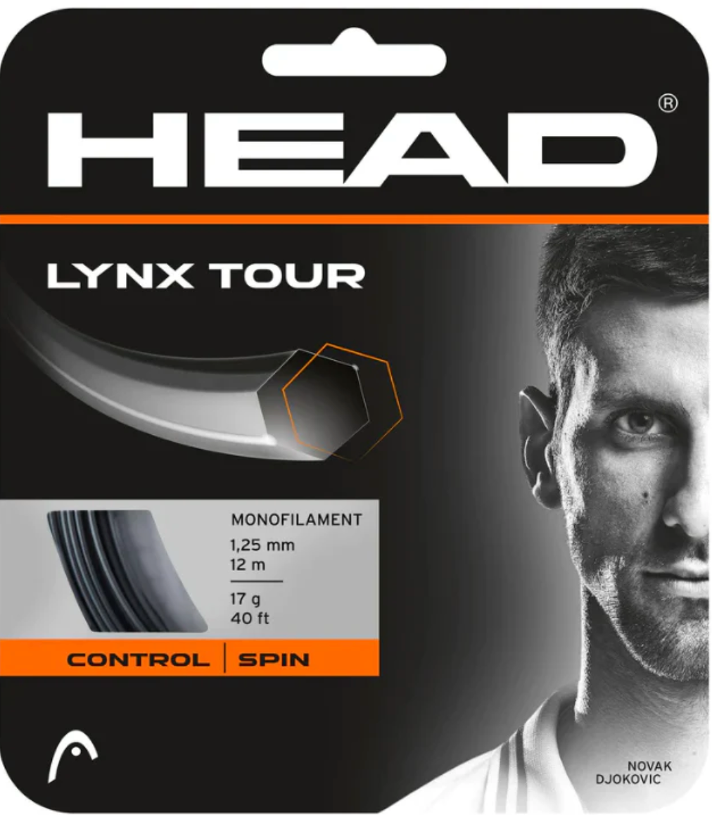 head lynx tour tennis string set in black